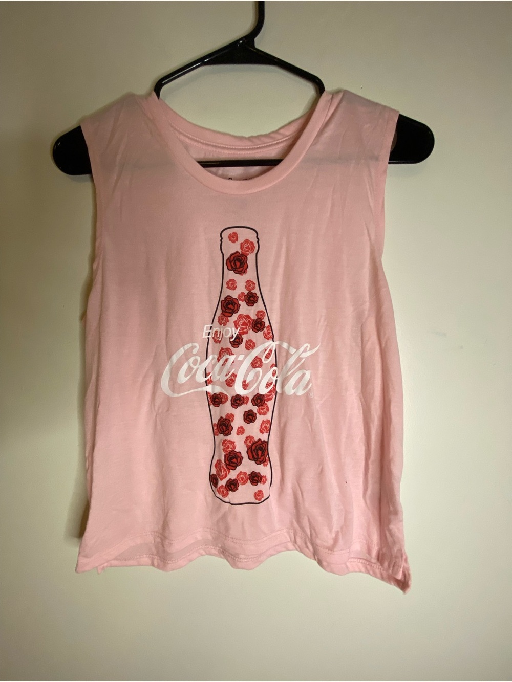 Coca Cola Light Pink Rose Bottle Tank Top